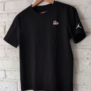 Jordan Black Short Sleeve Tee with White Jumpman and Red Patch